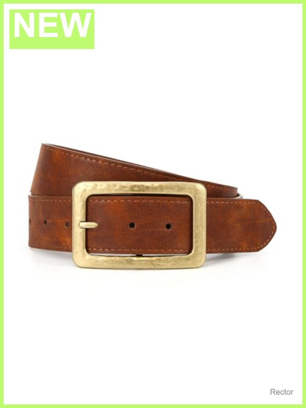 Vintage Faux Leather Wide Waist Belt with Gold Square Buckle, Chunky Retro